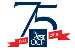 Officer's Christian Fellowship ministry 75th anniversary logo